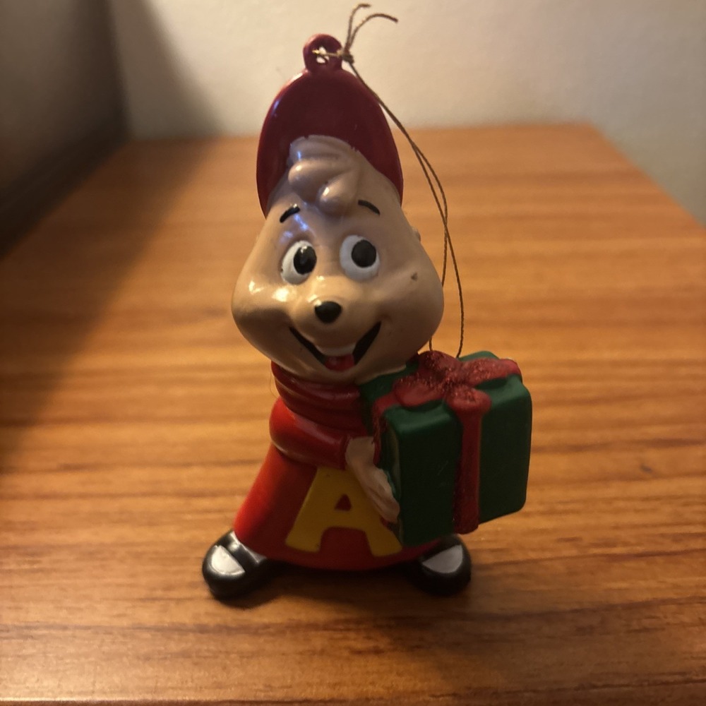 Alvin The Chipmunk Vtg Christmas Ornament Kurt Adler With Package 3-3/4"H